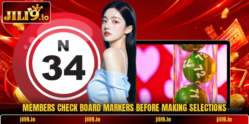 Members check board markers before making selections