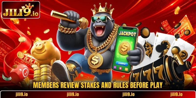 Members review stakes and rules before play Members review stakes and rules before play