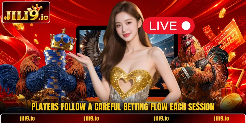 Players follow a careful betting flow each session Players follow a careful betting flow each session