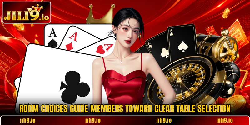 Room choices guide members toward clear table selection