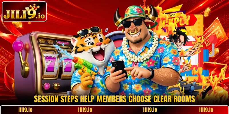 Session steps help members choose clear rooms