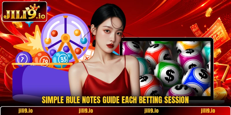 Simple rule notes guide each betting session